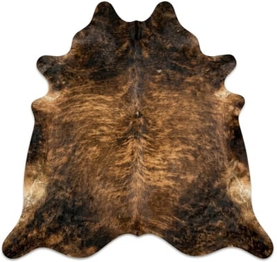Koeienhuid Vloerkleed - Warm Bruin - 220 x 200 cm - Koeienkleed / Koeienvel / Dierenvel / Dierenhuid / Koehuid Tapijt - incl. 4 onderzetters