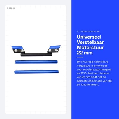 Dailygoods - Universeel Verstelbaar Motorstuur 22 mm voor Scooter en ATV (Blauw)