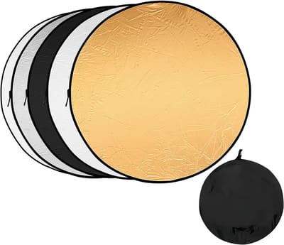 Vouwbare lichtreflector voor fotografie, 5-in-1 set met diffuser en draagtas, ideaal voor studio, portret en buitenopnames, 60 x 60 cm