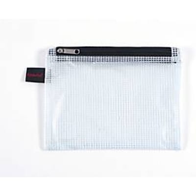 Dubbele kamerzak FolderSys, A6, 2 ritsen, vingerlus, PVC, zwart-transparant, 10 stuks
