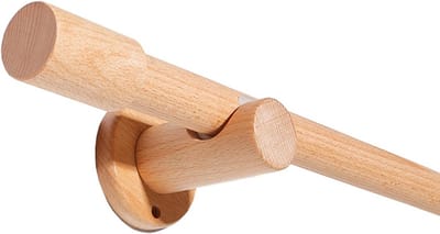 Houten Gordijnroede - Massieve Stang - Raambekleding Ophangen - Massief Hout - Tot 320cm - Houtkleur
