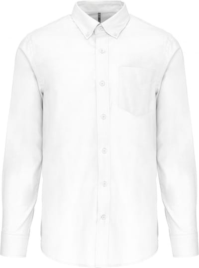 Kariban Heren Oxford overhemd lange mouwen K533 - White - S