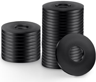 Set van 30 zwarte M6 asringen en washers voor elektrische verbindingen, huis- en autoreparaties, mechanische apparaten (18 mm x 1.5 mm, M6)