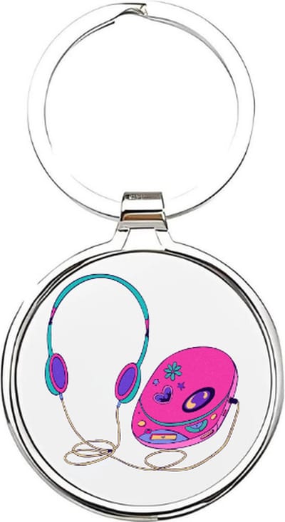 Akyol - girls Sleutelhanger - Meisje - meiden - meid - vrouw - meisjes - vriendin - vriendinnetje - roze - sleutelhanger voor meiden - muziek - music - box - koptelefoon - 4 x 7,5 CM