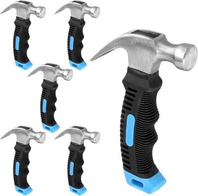 Kleine klauwhamer set van 6 stuks - 8 oz hamer met antislip handvat voor thuis en doe-het-zelf projecten.