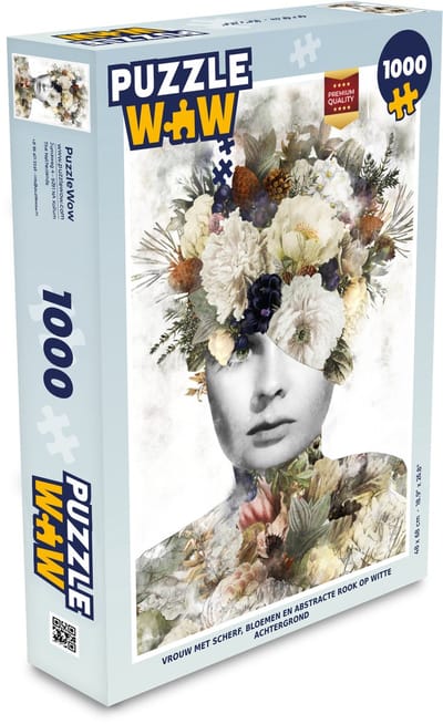 Puzzel Bloemen - Vrouw - Scherven - Legpuzzel - Puzzel 1000 stukjes volwassenen