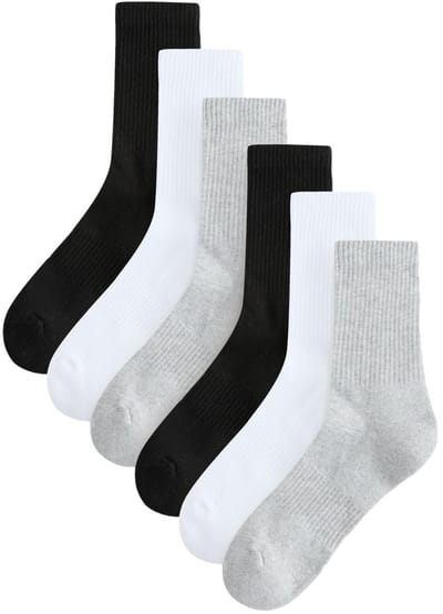 Next - Heren - Essential set van 6 paar sportsokken - Zwart