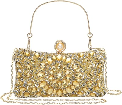 Solidchoice - Elegante Clutch Handtas met Sprankelende Kristallen voor Avondjes Uit