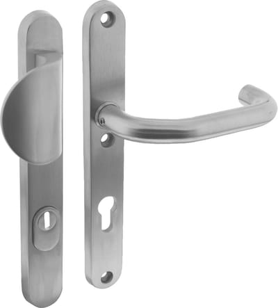 Intersteel Veiligheidsbeslag SKG*** profielcilindergat 72 mm met kerntrekbeveiliging smalschild ovaal voordeurbeslag rvs geborsteld