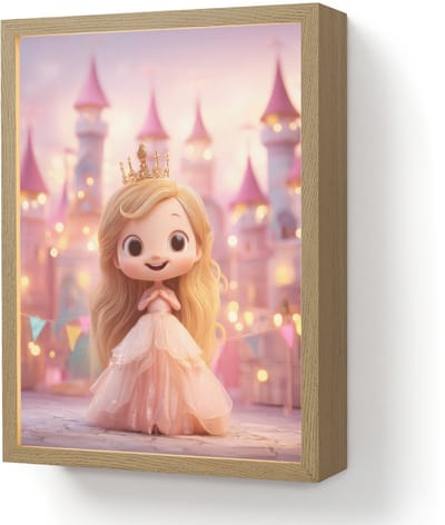 Nachtlampje 30x40 cm - Kinder lamp - Prinses - Roze - Kasteel - Tafellamp kinderkamer draadloos - Slaapkamer lampje - Bedlamp kinderen - Kinderlampje - Wandlamp babykamer - Nachtlampjes