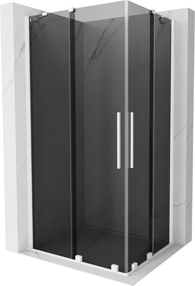 Mexen Velar Duo schuifdouchecabine 90 x 80 , grafiet, wit - 871-090-080-42-20