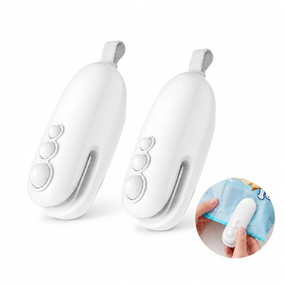 2-in-1 Draadloze Seal apparaat & Folieopener – 2 stuks - USB Oplaadbaar – Met Magneet – Compacte Sealer voor Zakjes en Verpakkingen