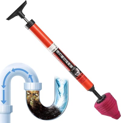 Toilet Ontstopper - Ontstoppingsveer Pomp - Afvoer Reinigen - Hoge Druk Luchtstoot - 66x10 cm - Grijs