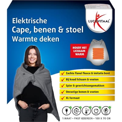 Lucovitaal Electrische cape benen & stoel warmte deken 1 Paar
