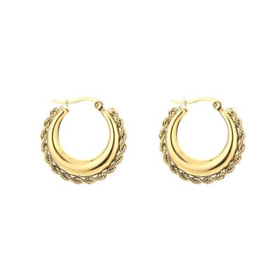 Bijoutheek Oorring Bali Hoop Gedraaid Ketting Goud