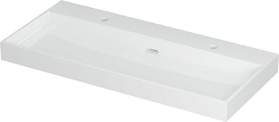 INK® Urban wastafel porselein met ,2 kraangaten, 100x45x8cm, glans wit