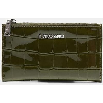 Stradivarius Basic portemonnee met rits  Kaki OS