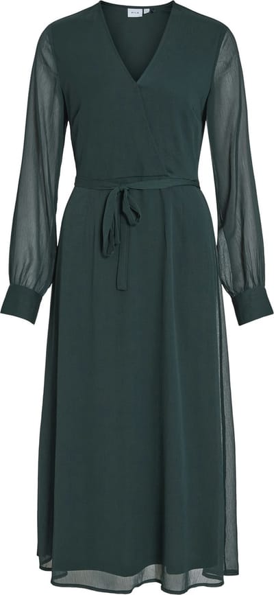 VILA - VIFALIA V-NECK L/S MIDI DRESS - NOOS/DC - Dames - Mini jurken