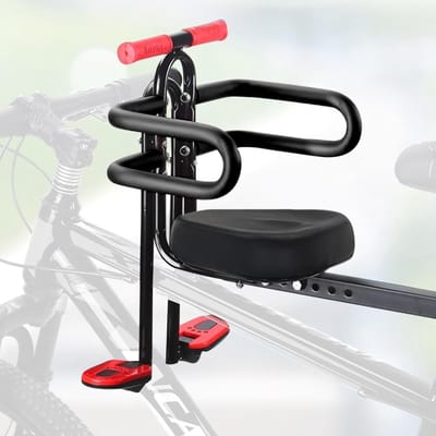 Thijox - Kinderzitje voor de fiets vooraan, veilig en comfortabel kinderfietszitje met armleuningen, voetsteunen, voor mountainbike en stadsfietsen, e