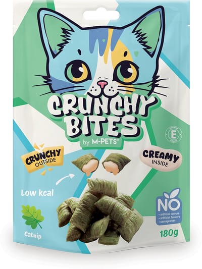 M-PETS CRUNCHY BITES kat snack kattenkruid - 180 g - per 10