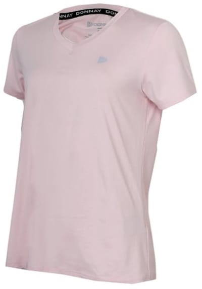 Donnay - Sportshirt (Vera) - V-neck T-Shirt - Dames - Light pink (723) - maat S