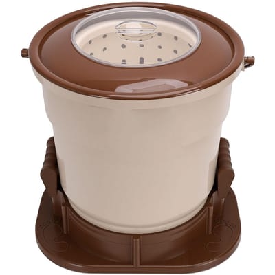 Séchoir à vêtements manuel Blanc 3,17 gallons Séchoir manuel portable à essorage pour linge avec couvercle transparent anti-poussière et réduction du bruit gray