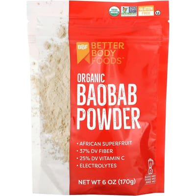 BetterBody Foods, Poudre de Baobab Bio, 6 oz (170g)