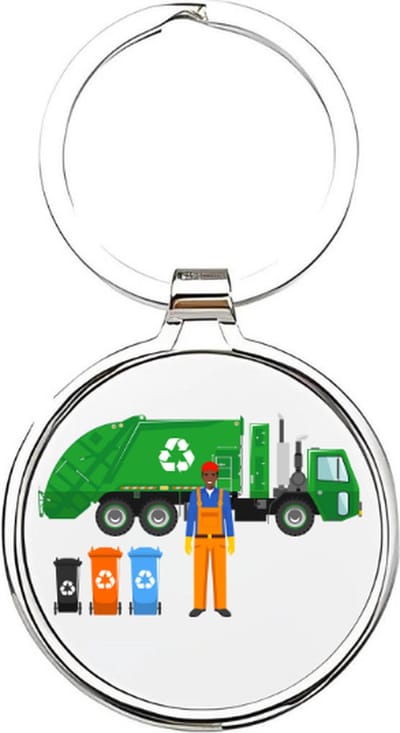 Akyol - Vuilnisman Sleutelhanger - vuilnisman - De beste vuilnisman - Vuilnis - Vuilniswagen - afvalman - schoonmaker - schoonmaakster - milieuwerker - cadeau voor de beste vuilnisman - 4 x 7,5 CM