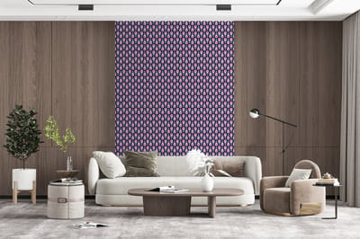 Behang - Fotobehang Patronen - Vintage - Blauw - Rood - Breedte 200 cm x hoogte 300 cm