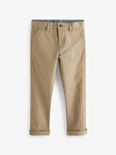 Next - Jongens - Stretch chinobroek met standaard pasvorm - Naturel