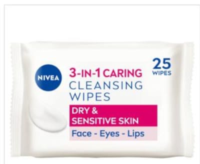 Nivea Biodegradeable Wipes 25s 3in1 Dry Skin (NIV489)