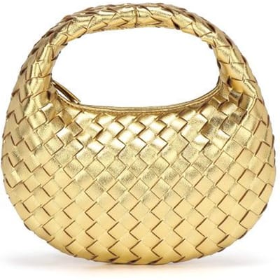 Handgedragen Geweven Tas, Trendy Ketting, Schoudertas Crossbodytas, Frisse en Veelzijdige Handtas beige