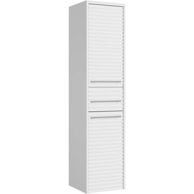 Badplaats Badkamerkast Etna 30 x 35 x 130 cm – Mat Wit – Hangende Kolomkast met 1 Lade en 2 Deuren