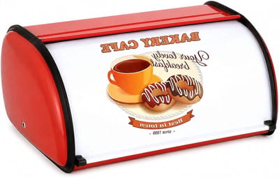 Retro Broodtrommel met Roestvrijstalen Deksel, Luxe Opslagbox voor Keuken, Ruimtebesparend, 36 x 24.5 x 16 cm, 3.5 L, Stijlvol en Functioneel