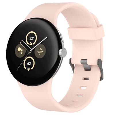 Siliconen bandje - geschikt voor Google Pixel Watch 3 (45 mm) en Pixel Watch 4 (45mm) - gespsluiting - roze