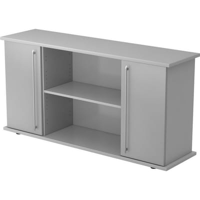 KAPA SB | Dressoir | met deuren - Grijs/Zilver Rail handvat (kunststof)