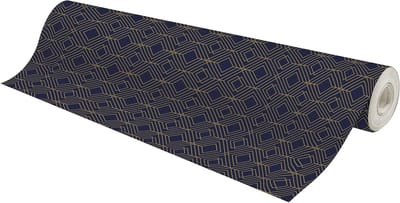 Cadeaupapier Rol - Inpakpapier Verpakking - Geschenken Inpakken - Gecoat Papier - 50m x 070m - Blauw goud