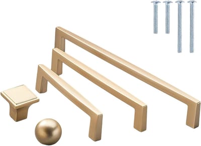 Meubelgrepen Set - Kastgrepen Ladehandgrepen - Kasten Vernieuwen - Robuuste Zinklegering - 8 Stuks 96 mm - Goud