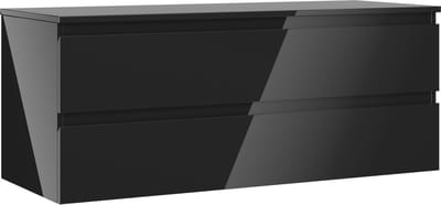 Mexen Orio badkamerkast onder wastafel 120 cm met blad, 2 lades, zwart glans - 91A10-12047-2-BFFC70
