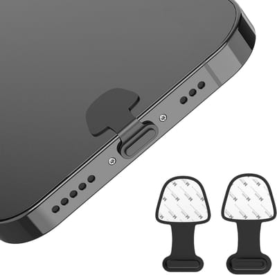 Cazy poortbeschermer met Plakstrip - Zwart - Gechikt voor USB-C poorten (5-pack)
