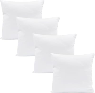 Set van 4 Quilted Microfiber Kussens 40 x 40 cm - Wit