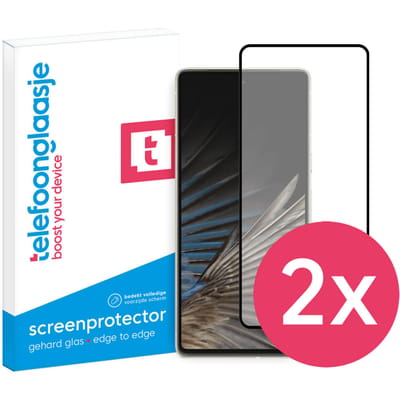 DuoPack: Google Pixel 7 Pro screenprotector gehard glas Edge to Edge