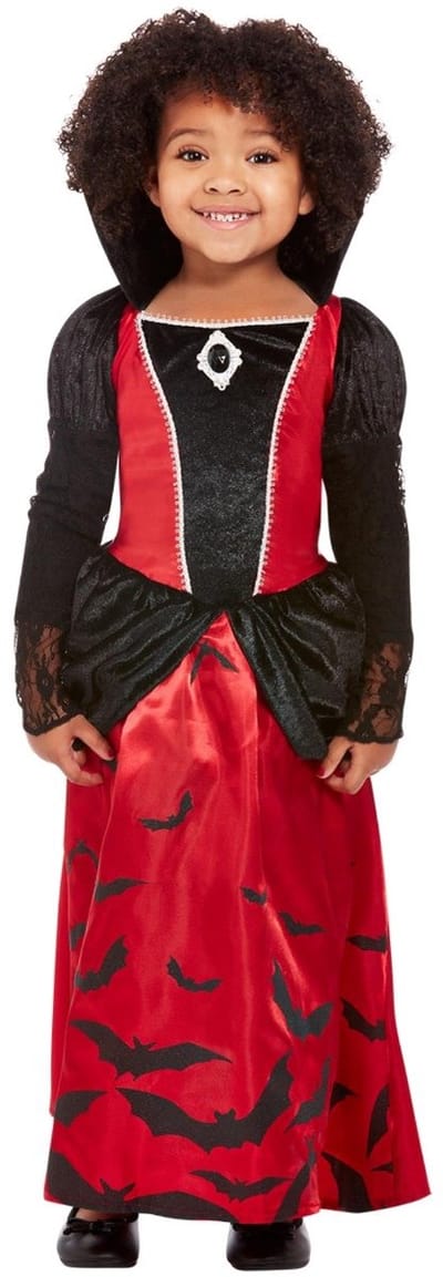 Smiffys - Toddler Vampire Kinder Kostuum - Kids tm 4 jaar - Rood/Zwart