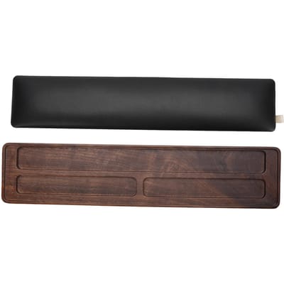 Toetsenbord Polssteun met Traagschuim Antislip Rubberen Basis Ergonomische Houten Polssteun Pad voor Eenvoudig black