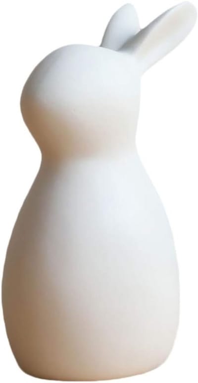 Keramische Konijn Beeldje - Mini Paaskonijn Standbeeld - Decoratieve Sculptuur voor Thuis, Kantoor en Tuin - 5x3 Inch, Verzamelobject voor Pasen en Feestdagen