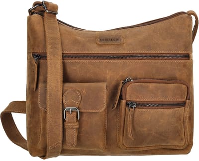 Enrico Benetti Genua Leren Schoudertas - Camel