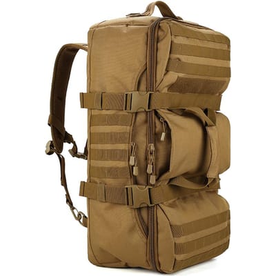 Sac de voyage en plein air, sac à dos de Camping de grande capacité, sac polochon étanche 56-75L pour l'extérieur kaki foncé