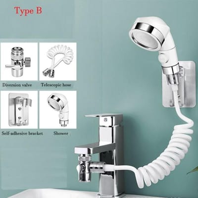 Extension de robinet de lavabo de salle de bain, lavabo réglable, douche externe, lavage de cheveux, Extension de rinçage, diviseur d'eau pulvérisateur white