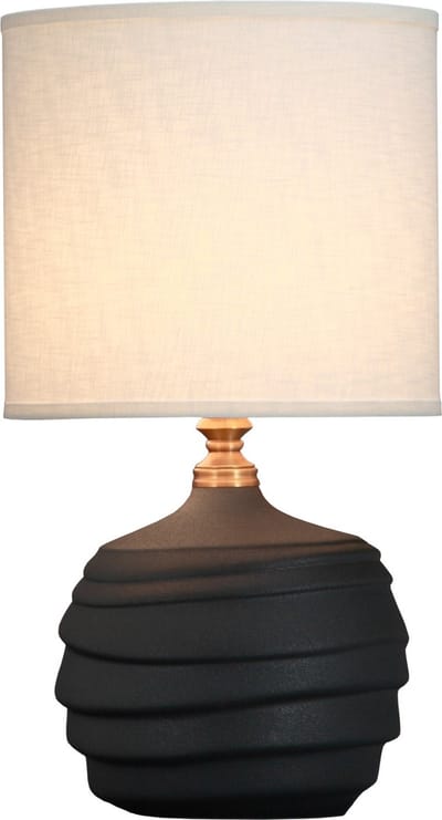 Fine Asianliving Chinese Tafellamp Reliëf Mat Zwart D30xH56cm
