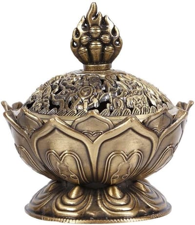 Vintage Backflow Rookwierookhouder voor Sticks en Cones - Unieke Home Decoratie in Bronskleur